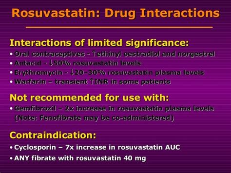 Rosuvastatin Interactions