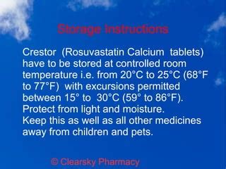 Rosuvastatin Storage