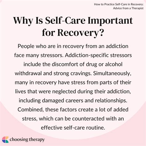 Self-Care in Recovery