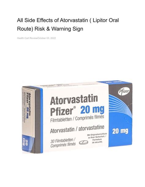 Side Effects of Atorvastatin