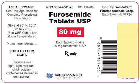 Side Effects of Furosemide 20mg Tablets