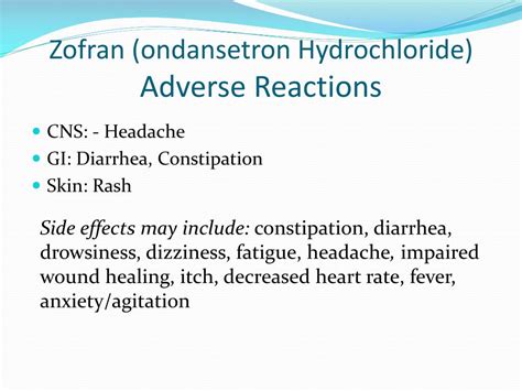 Side Effects of Ondansetron