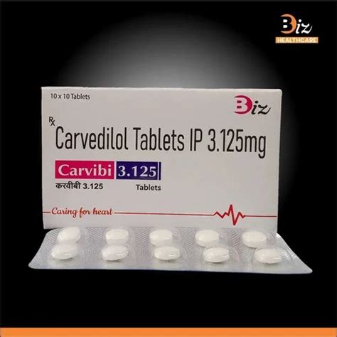 Statistical Data on Carvedilol 3.125 Mg