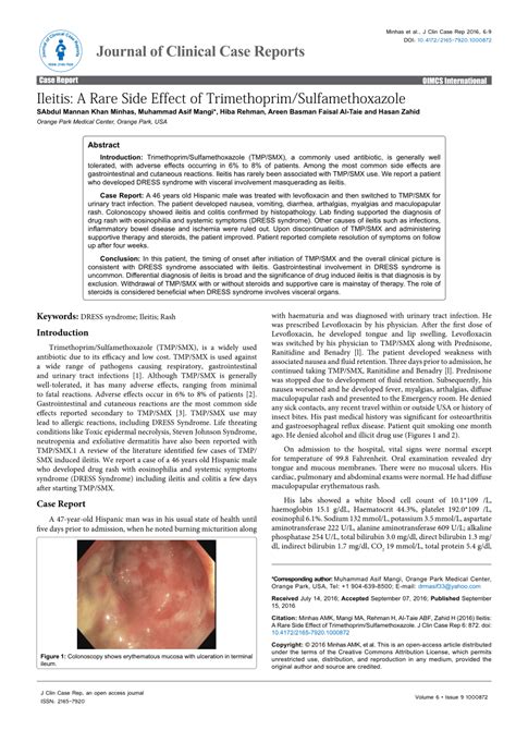 Sulfamethoxazole Trimethoprim Rare Side Effects