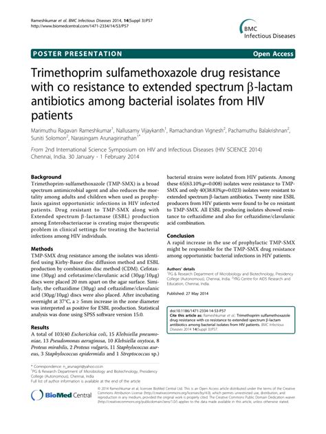 Sulfamethoxazole Trimethoprim Resistance