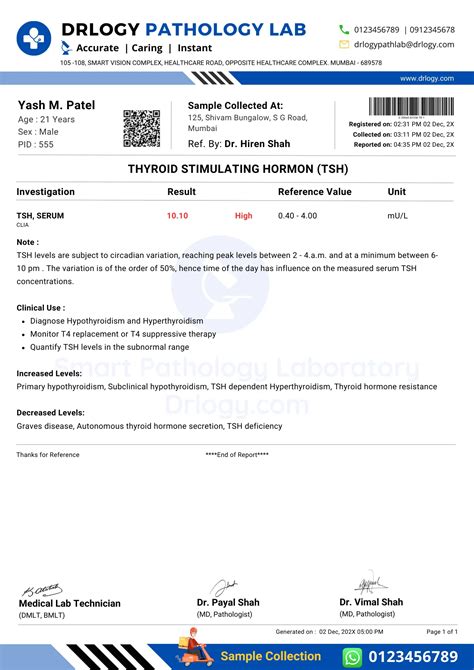 TSH Blood Test Report Monitoring