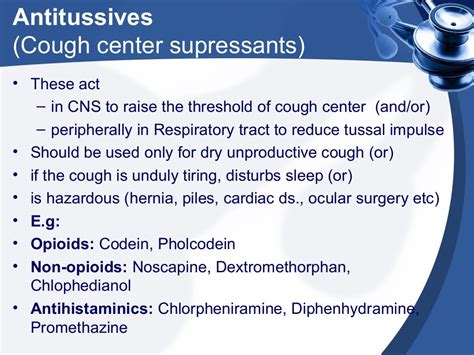 Types of Antitussive Medications