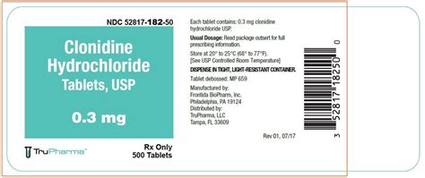 Types of Clonidine Brand Names