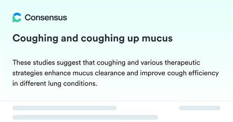 Understanding Coughing Up Mucus