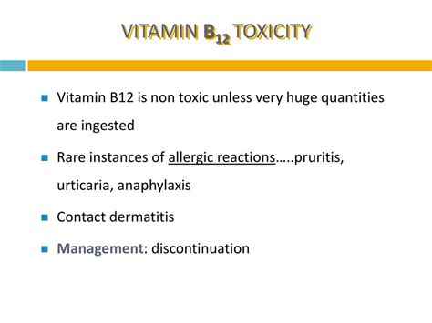 Vitamin B12 Toxicity