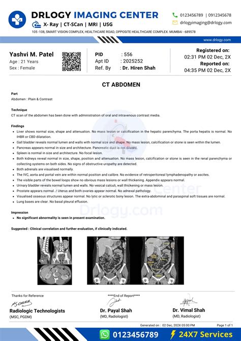 Abdominal CT Scan Results