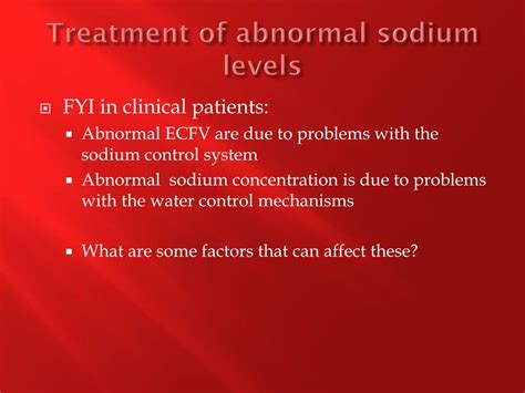 Causes of abnormal sodium levels
