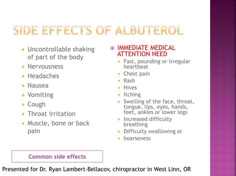 albuterol nebulizer side effects