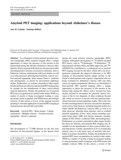 Applications Beyond Alzheimer's Disease