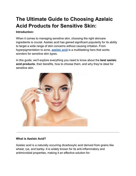 azelaic acid for sensitive skin