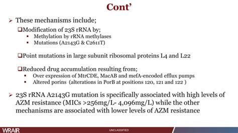 Azithromycin resistance