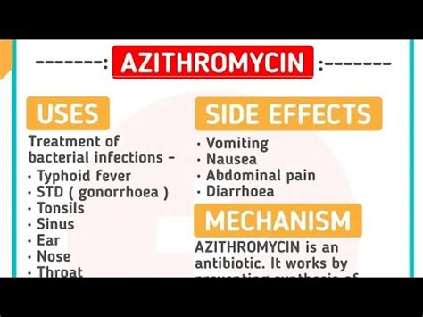 Azithromycin side effects and interactions