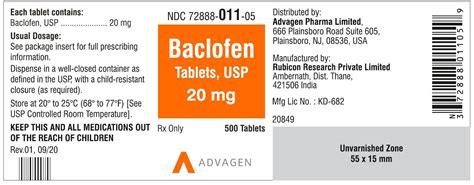 Baclofen tablets