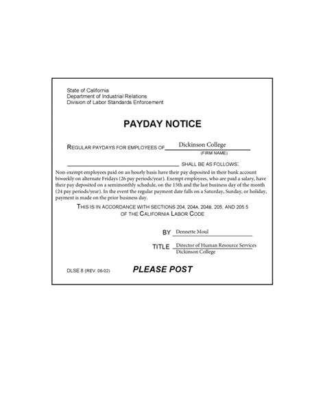 California Pay Date Requirements