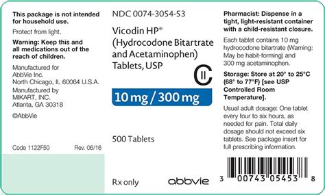 Call to Action for Hydrocodone Acetaminophen