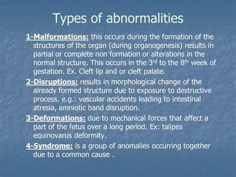 Causes of Abnormality