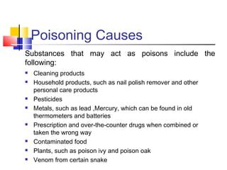 causes of poisoning