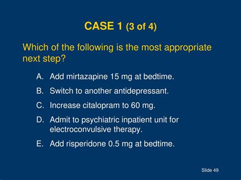 Next steps for patients on citalopram