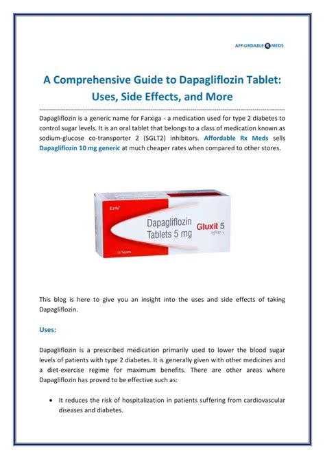Clinical Uses of Dapagliflozin Propanediol