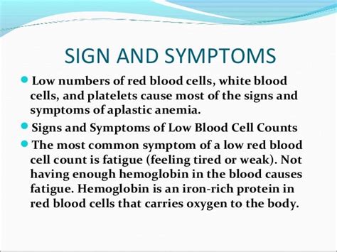 Complications of Low Blood Cell Count