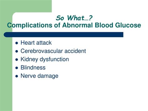 Complications of Abnormal Glucose Levels
