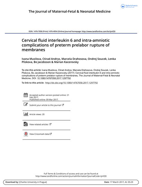 Complications of Prelabor Rupture