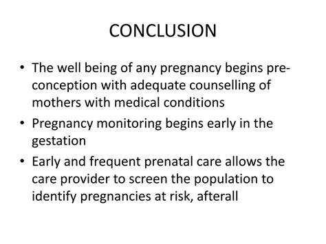 Conclusion on pregnancy