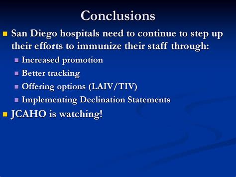 Conclusion of San Diego Hospitals
