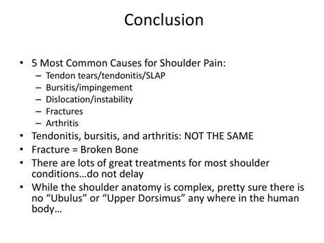 conclusion for shoulder pain