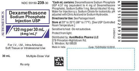 Dexamethasone storage