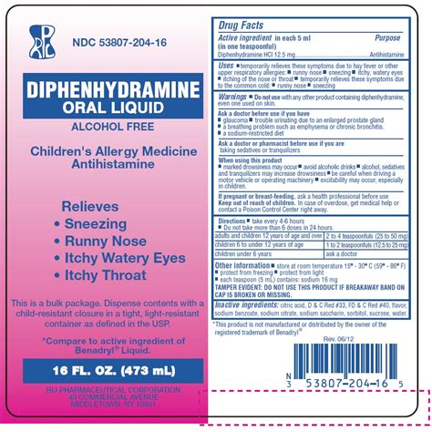 Diphenhydramine Interactions