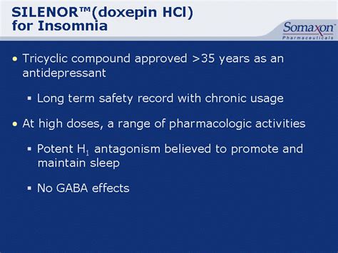 Doxepin and Sleep Promotion