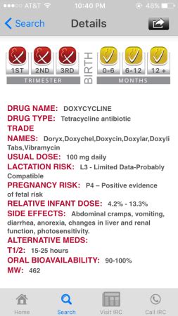 Doxycycline and breastfeeding