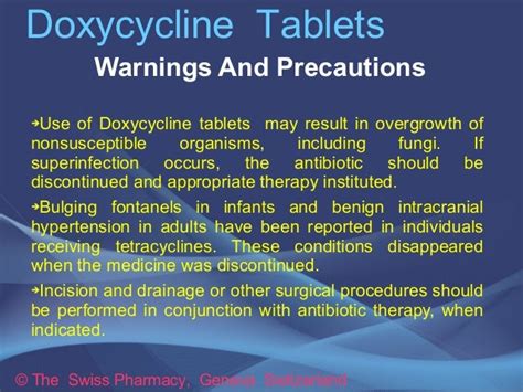 Doxycycline Precautions