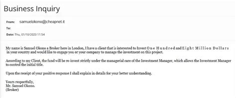 Email Inquiry