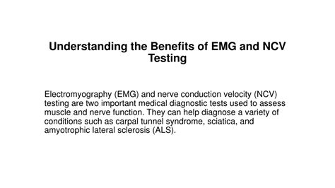 Benefits of EMG Tests
