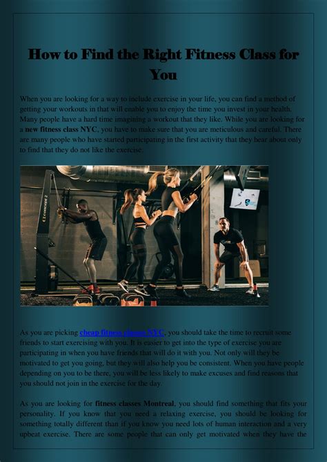 find exercise class