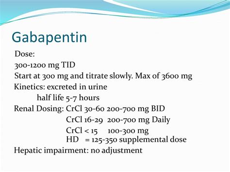 Gabapentin Dosage and Administration