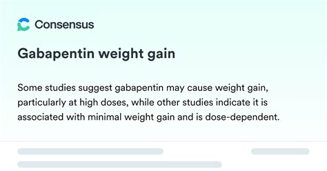 Gabapentin Weight Gain