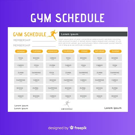 gym class schedules