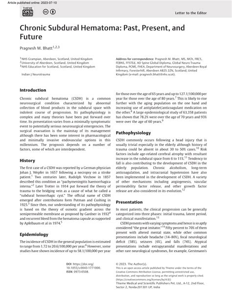 Future Directions for Hematoma