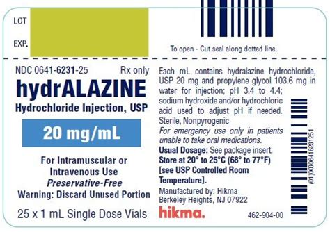 Hydralazine Interactions