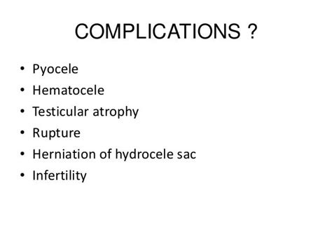 hydrocele complications