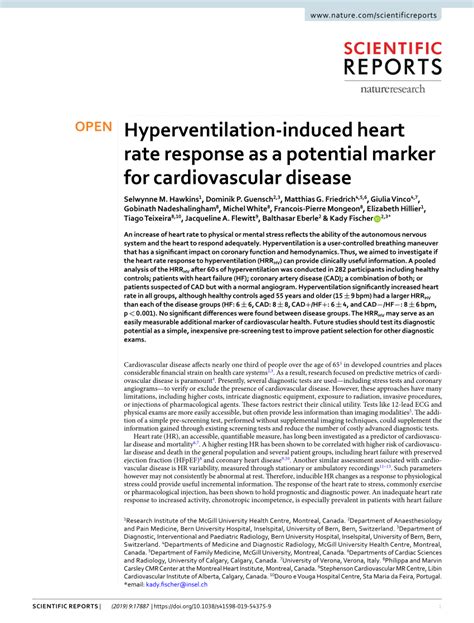 Hyperventilation And Cardiovascular Conditions