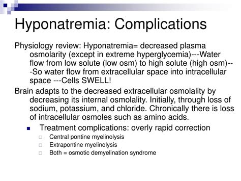 Hyponatremia Complications